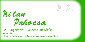 milan pahocsa business card